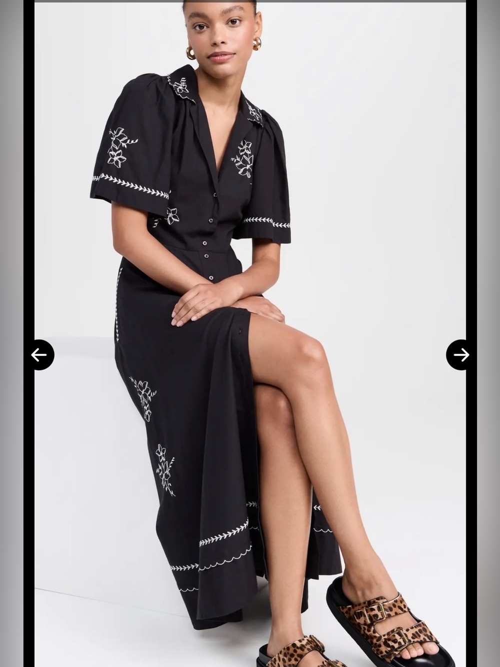 THE GREAT. The Bridge Dress With Hanky Embroidery. Size 0/XS NWOT